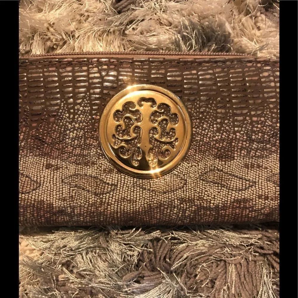 Faux snakeprint zip around wallet/wristlet